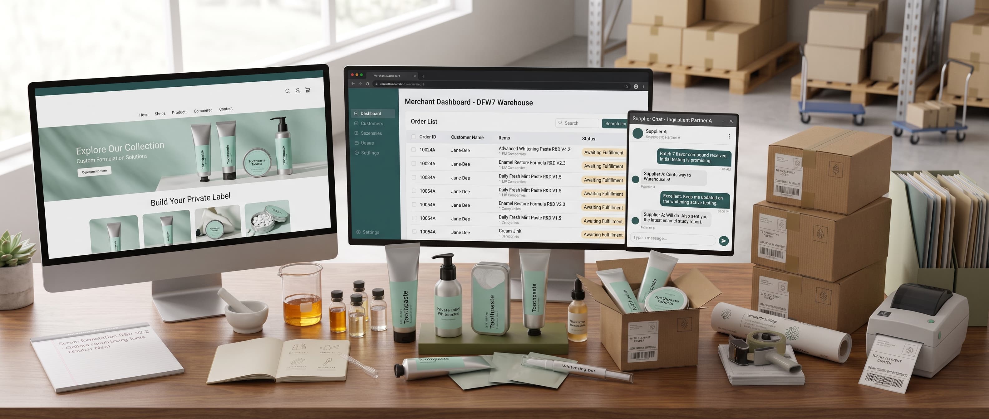 Store, orders, suppliers
